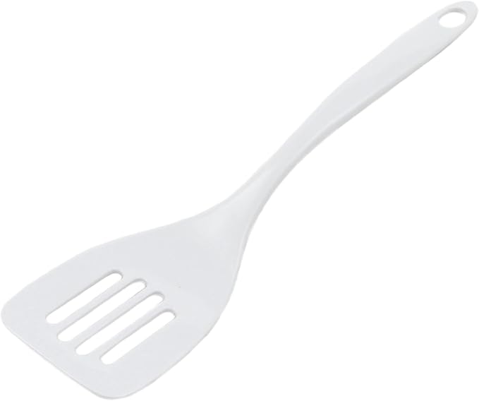 Chef Craft Basic Melamine Slotted Turner/Spatula, 11.25 inch, White