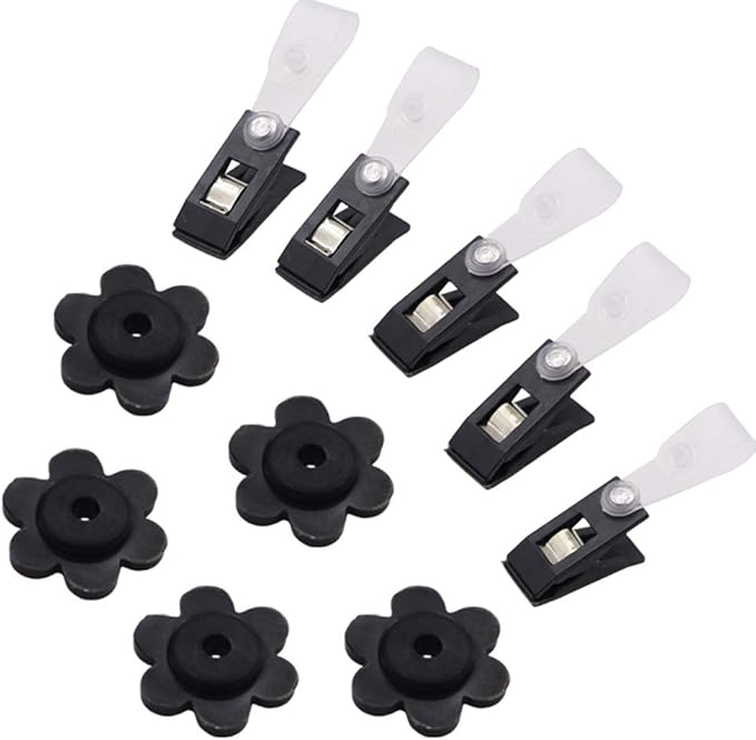 10 PCS Garden Flag Rubber Stoppers and Adjustable Anti-Wind Garden Flag Clips by