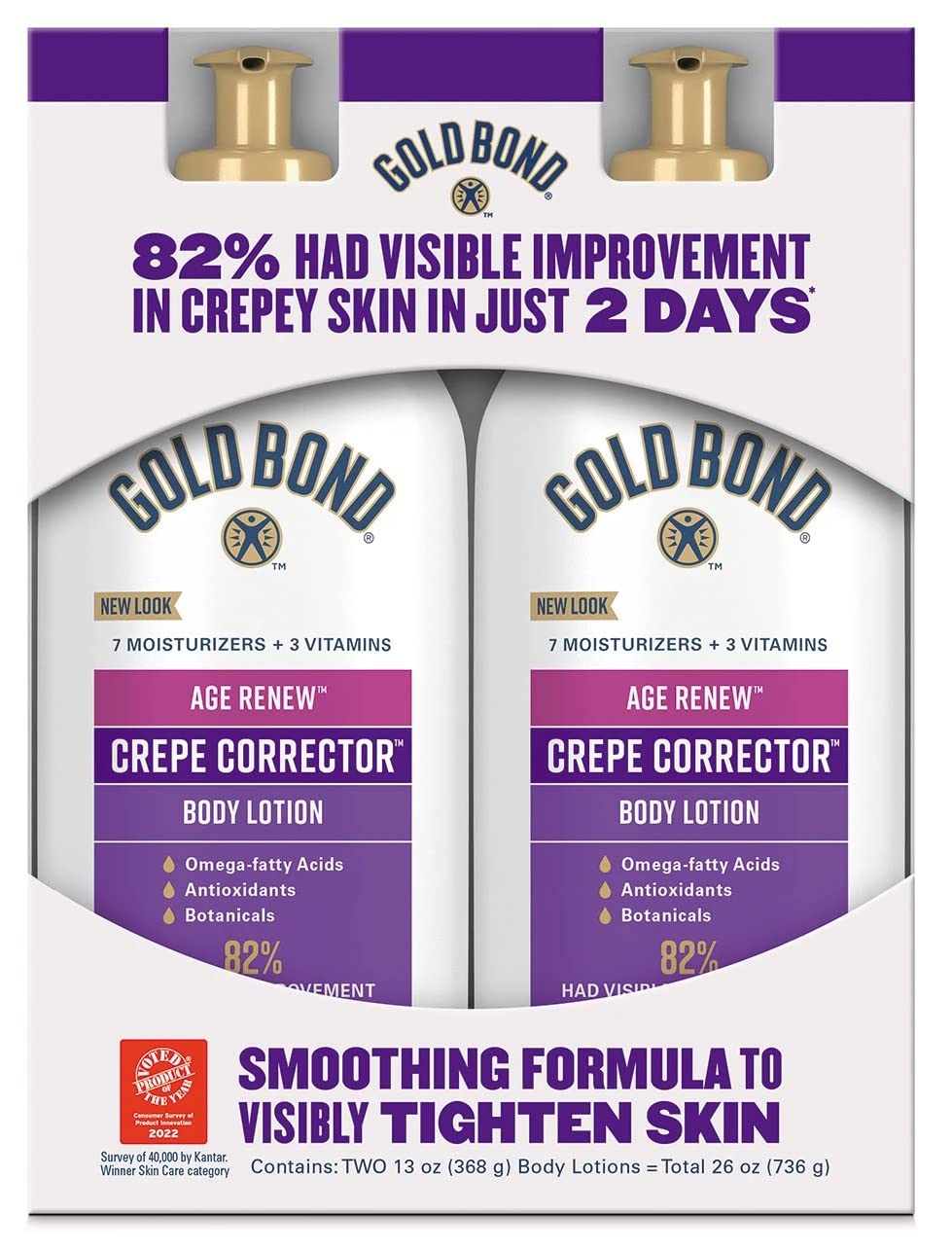 Gold Bond Age Renew Crepe Corrector Body Lotion 13 Oz / 2-Pack