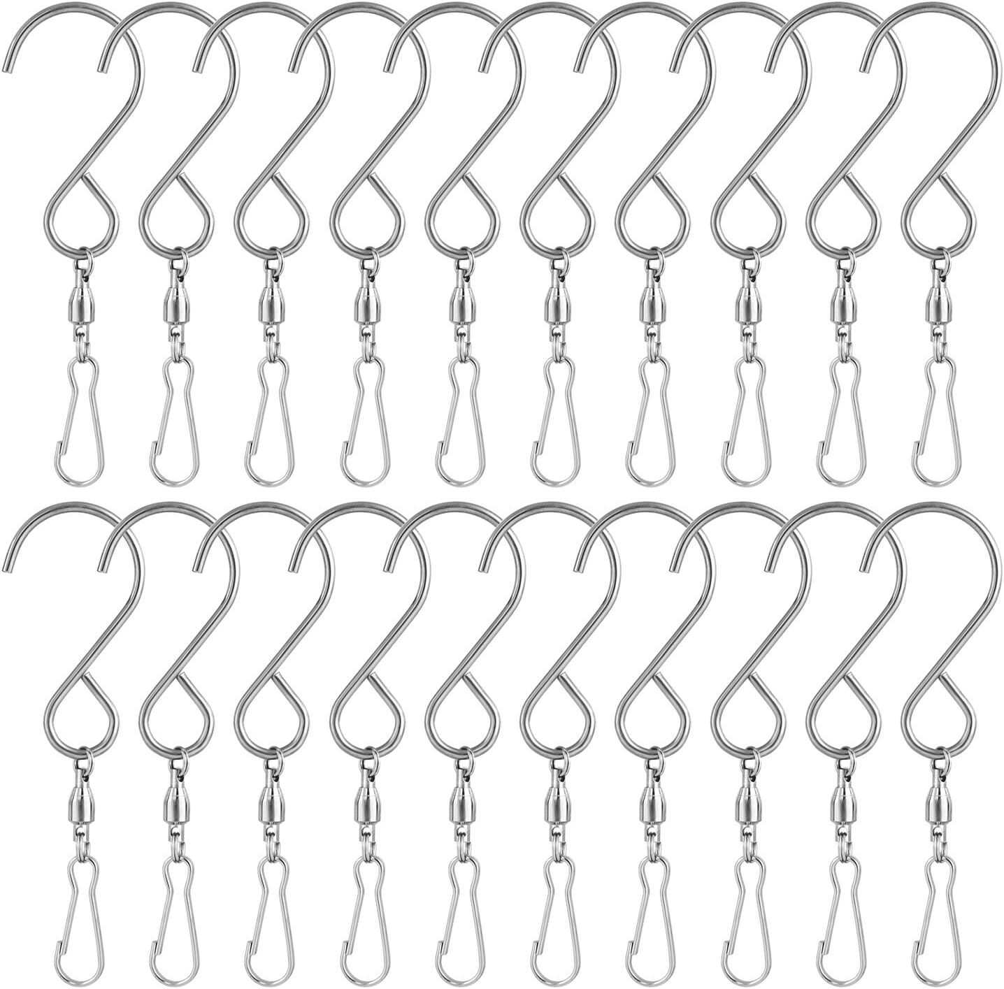 20 Pack Swivel Hooks Clips Wind Spinner S Hook Clips Hanging Clips Wind Chimes
