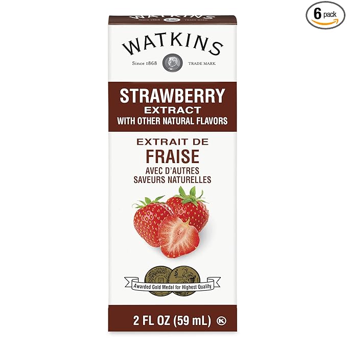 Watkins Strawberry Extract with other Natural Flavors, 2 oz. Bottles, Pack of 6