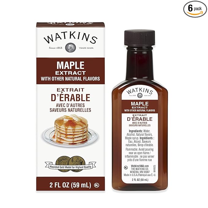 Watkins Maple Extract with Other Natural Flavors, 2 oz. Bottles, Pack of 6 (Packaging May Vary)