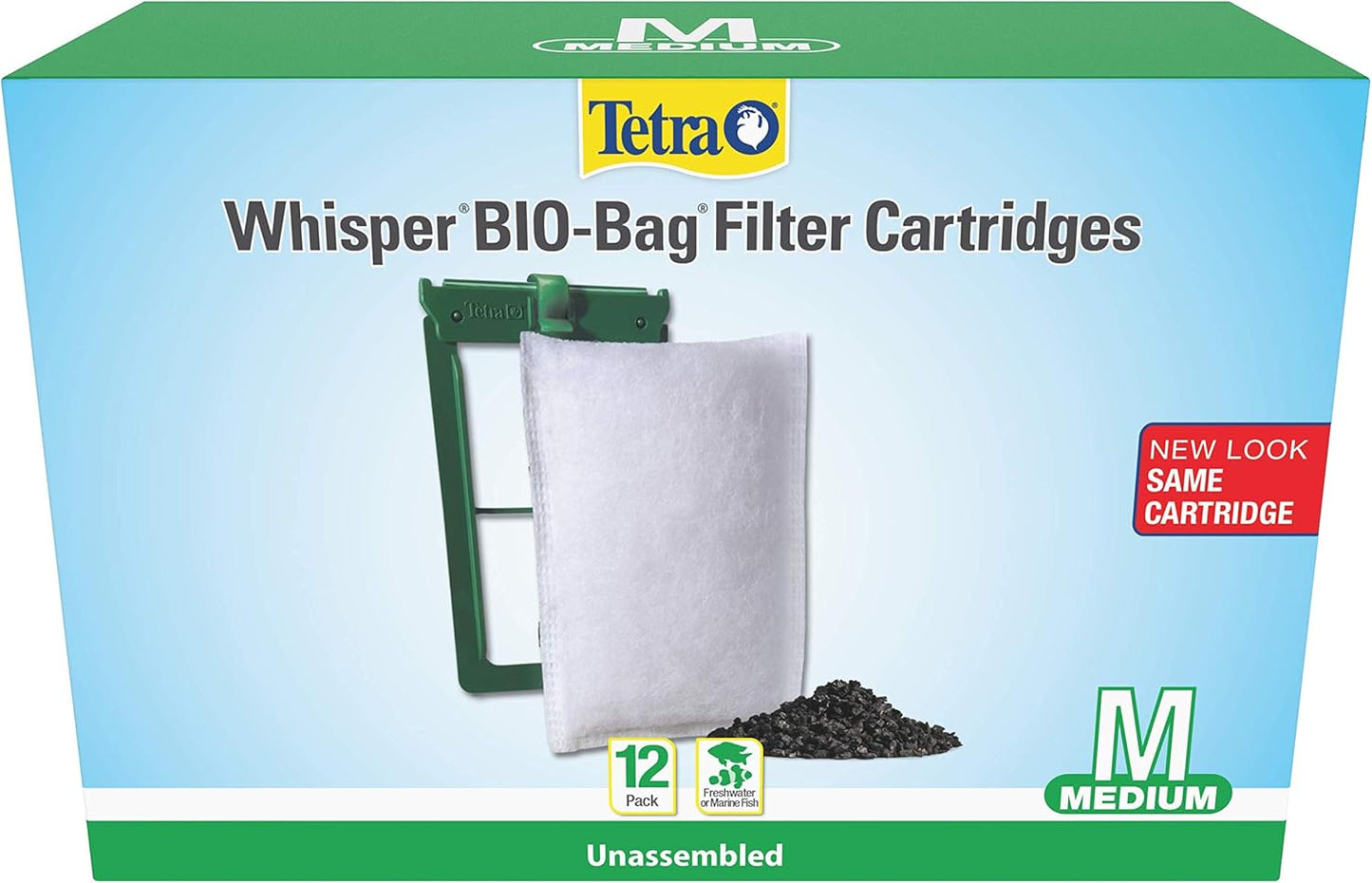 Whisper Bio-Bag Filter Cartridges for Aquariums - Unassembled Medium (Pack of 12