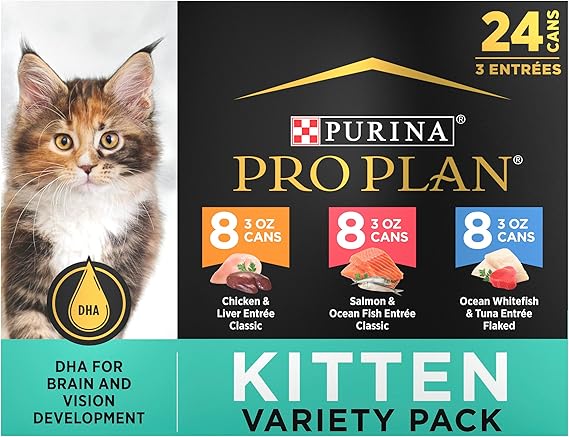 Purina Pro Plan Kitten Wet Food Variety Pack, 3oz, 24 Cans