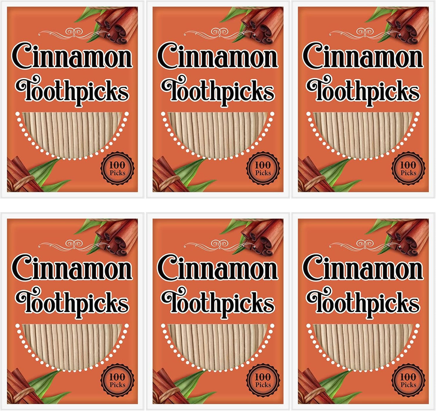 600 Picks Cinnamon Flavored Toothpicks Bulk Cinnamon Toothpicks for Adults Oral
