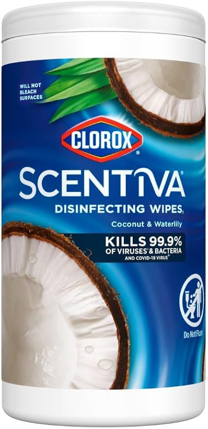 Clorox Scentiva Wipes, Waterlily Coconut, 75ct