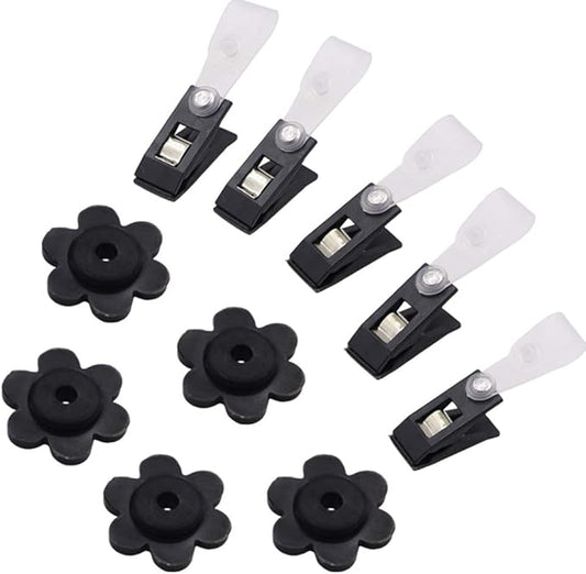 10 PCS Garden Flag Rubber Stoppers and Adjustable Anti-Wind Garden Flag Clips by