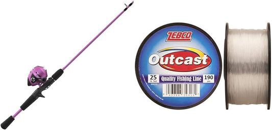 Slingshot Spincast Reel and Fishing Rod Combo, 5'6" 2-Piece Fishing Pole, Size