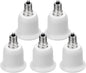 JACKYLED 5-Pack E12 to E26 Adapter, Chandelier Light Socket, Candelabra E12 to Medium Socket E26/E27 Converter Bulb Base Adapter Converter for Ceiling Fans Light, Pendant Light, Chandelier