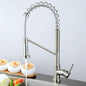 Commercial Kitchen Sink Faucet Pull Out Sprayer Mixer Tap Brushed Nickel&Cover