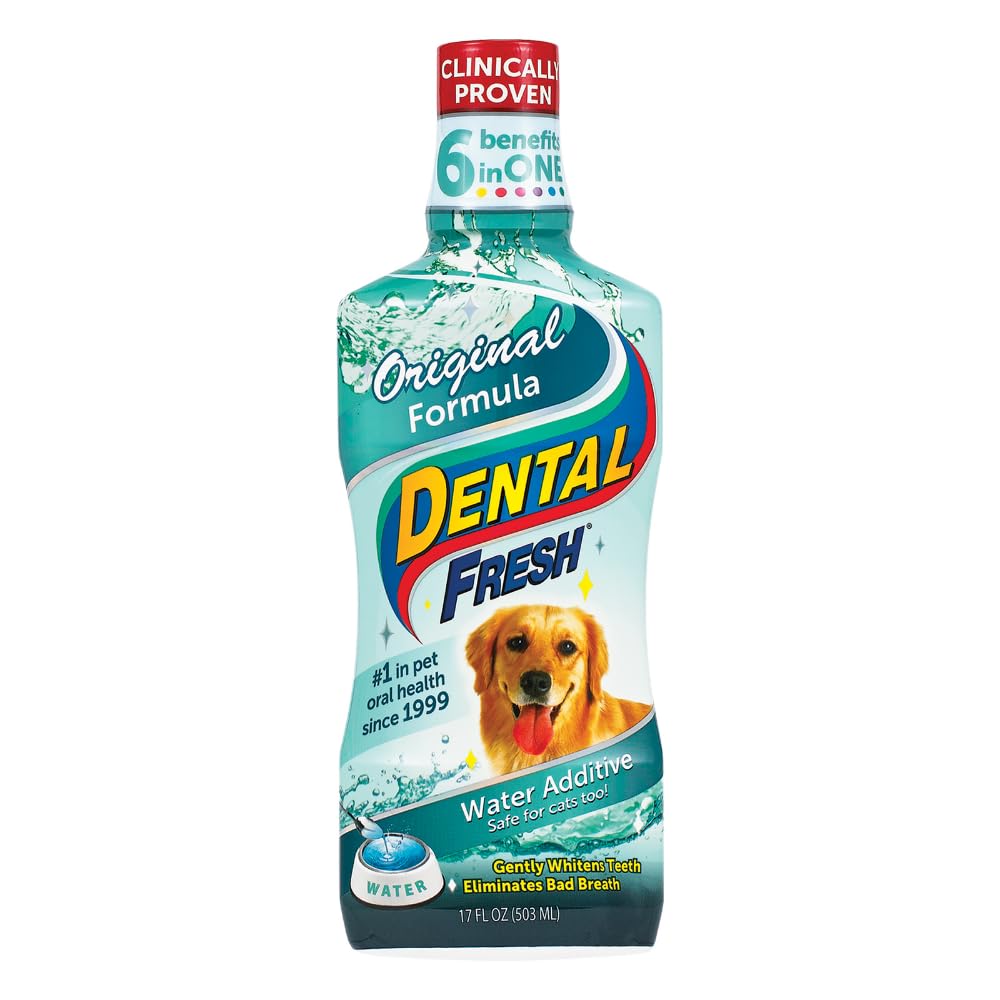 Dental Fresh Water Additive for Dogs Original Formula 17 Oz Bad Breath Solution