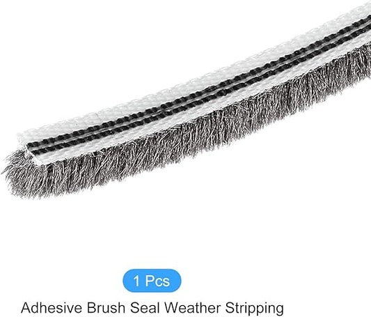 Window Weather Seal Strip 1/4x1/4x16.4ft Card Slot Door Brush Strip - for S