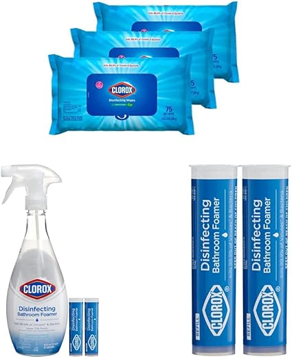 Clorox Wipes 3-Pack + Bathroom Foamer Kit