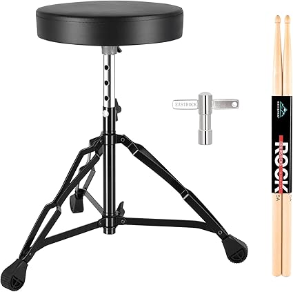 EASTROCK Drum Throne,Padded Drum Seat Drumming Stools with Anti-Slip Feet for