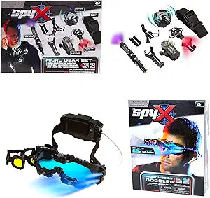 SpyX Gear Set + Goggles – Belt with 4 Tools + LED Spy Glasses