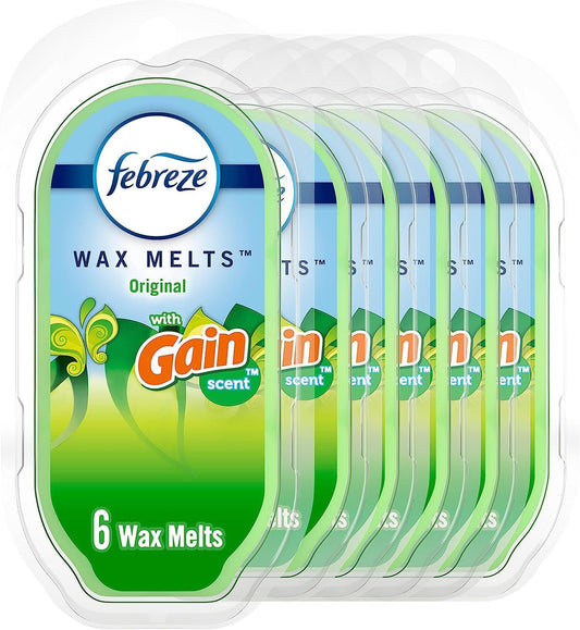 Febreze Wax Melts Cubes, Gain Original Scent, Air Freshener, 6 Pack of 6 Warmer