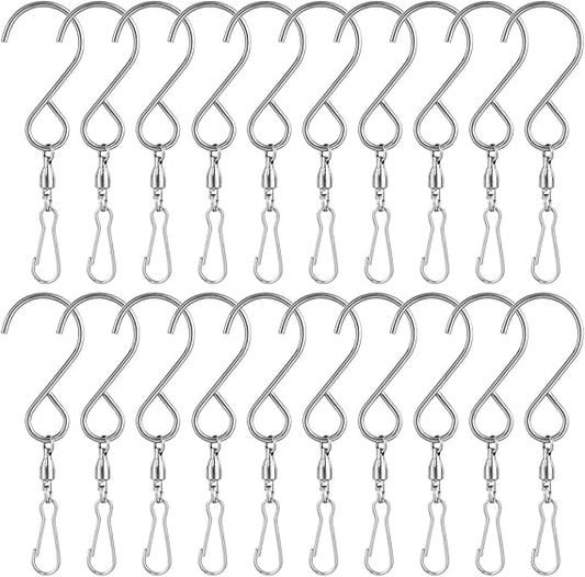 20 Pack Swivel Hooks Clips Wind Spinner S Hook Clips Hanging Clips Wind Chimes