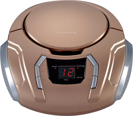 Sylvania Portable CD Boombox with AM/FM Radio (Champagne)