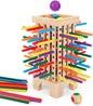 Montessori Game Wooden Board Game, 42 Colorful Wooden Sticks Dice Game Math Toys