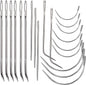 20 Leather Sewing Needles Heavy Duty Kit Curved Sack Hand Upholstery Canvas Rugs