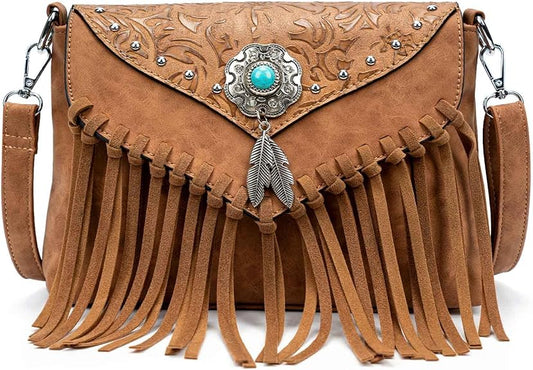 LAVAWA Small Crossbody Bags for Women Crossbody Handbag Fringe Purse Tassel Shou