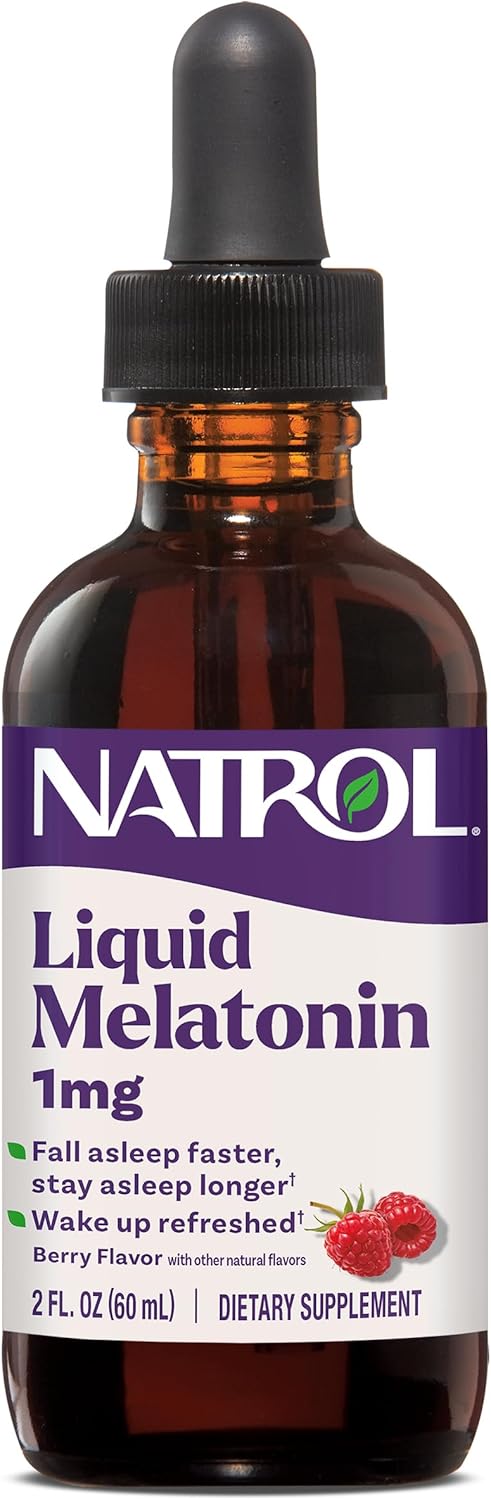 Liquid Melatonin 1Mg Berry-Flavored Supplement Restful Sleep 2 Fl Oz 15 Servings