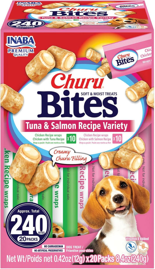 INABA Churu Bites Dog Treat, Grain-Free, Baked Chicken Filled with Churu, Recipe