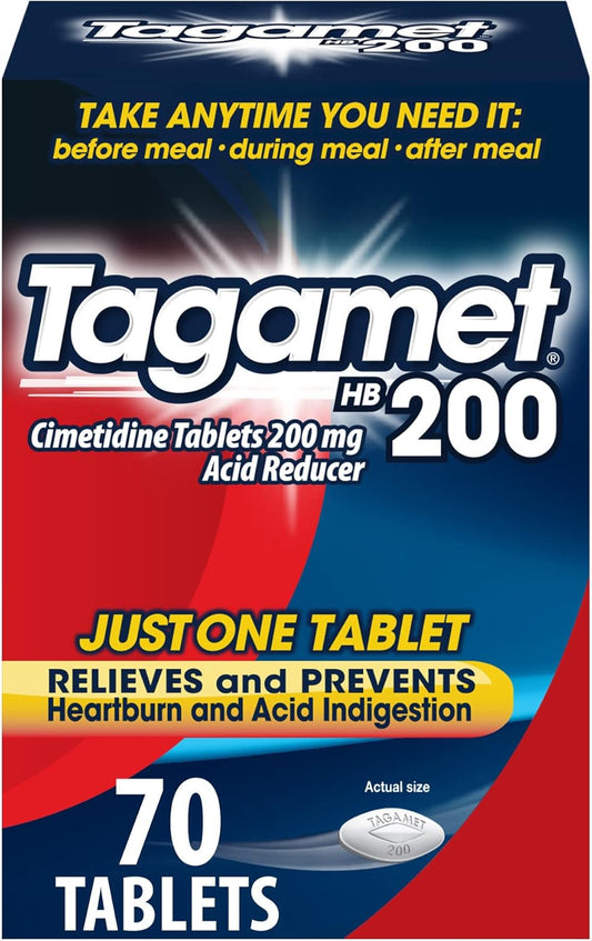 Tagamet HB 200 mg Cimetidine Acid Reducer and Heartburn Relief, 70 Count free sh