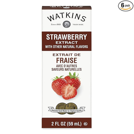 Watkins Strawberry Extract with other Natural Flavors, 2 oz. Bottles, Pack of 6