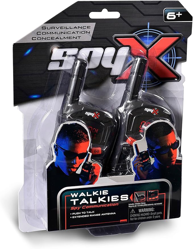 SpyX Spy Walkie Talkies – Small Hand Radios for Kids, 2-Pack