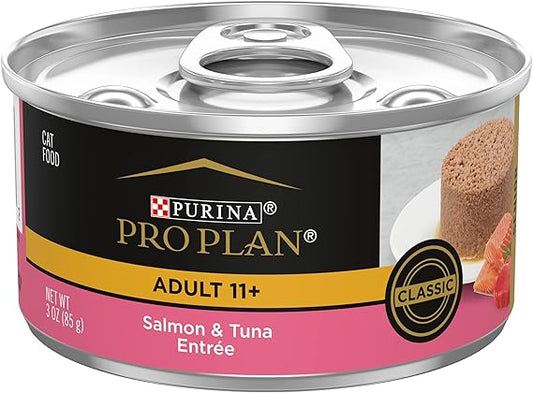 Purina Pro Plan Senior 11+ Salmon & Tuna Pâté, 3oz, 24 Cans