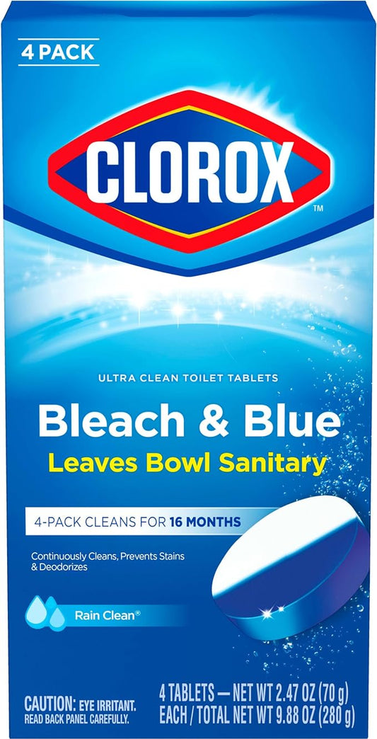 Clorox Ultra Clean Toilet Tablets, 4ct, Rain Clean