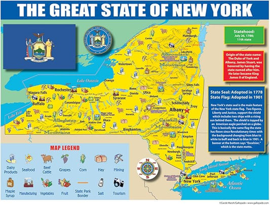 Publishing Group New York State Map for Students - Pack of 30