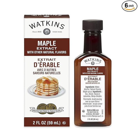 Watkins Maple Extract with Other Natural Flavors, 2 oz. Bottles, Pack of 6 (Packaging May Vary)