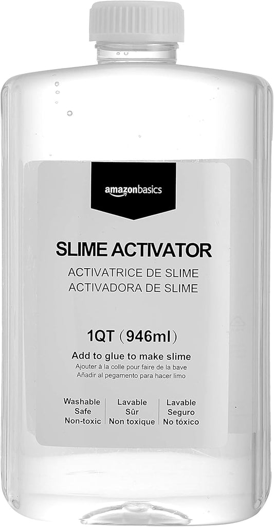 Amazon Basics Slime Activator Solution 1 QT 946ml Baking Soda Transparent