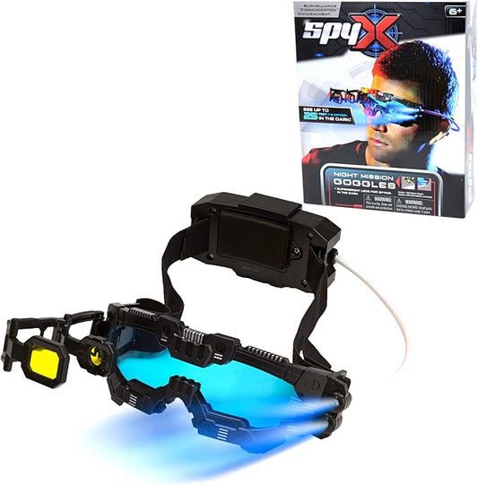 SpyX Night Mission Goggles – LED Light Beams + Flip-Out Scope