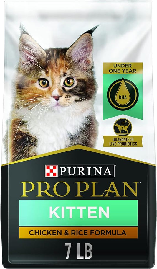 Purina Pro Plan Kitten Dry Food, Chicken & Rice with Probiotics, 7lb