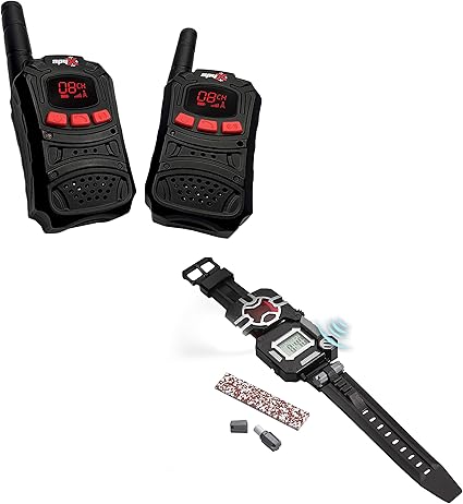 SpyX Walkie Talkies + Recon Watch – 2 Radios + 8-in-1 Spy Watch