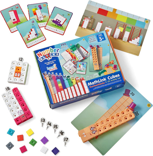 Hand2mind Numberblocks MathLink Cubes 11-20 Activity Set, 30 Numberblocks Linked