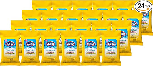 Clorox Travel Wipes, Crisp Lemon, 9ct, 24-Pack