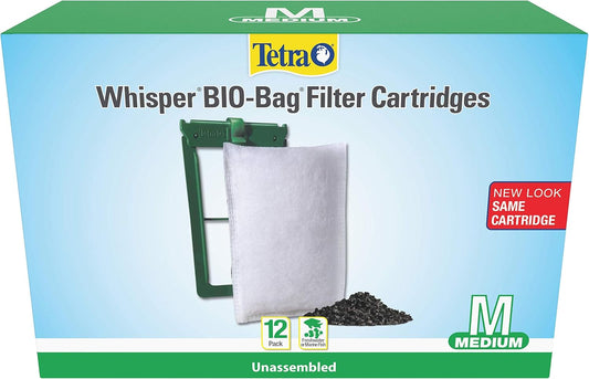 Whisper Bio-Bag Filter Cartridges for Aquariums - Unassembled Medium (Pack of 12