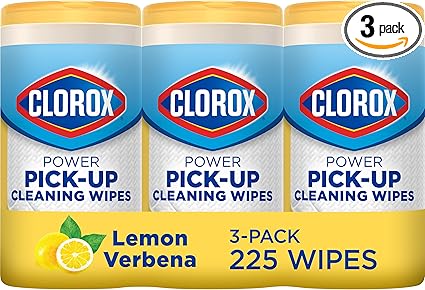 Clorox Power Pick-Up Wipes, Lemon Verbena, 75ct, 3-Pack