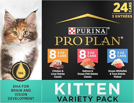 Purina Pro Plan Kitten Wet Food Variety Pack, 3oz, 24 Cans