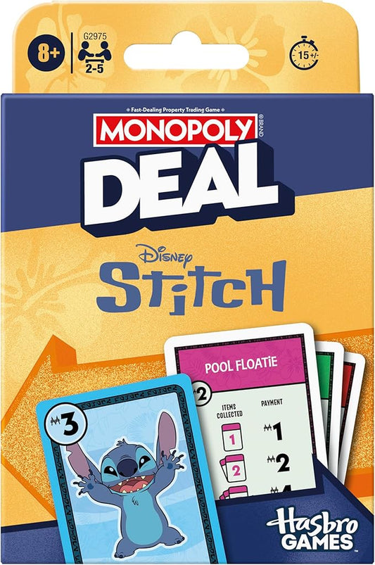 Monopoly Deal: Disney Stitch Edition Card Game (Ages 8+, 2-5 Players)