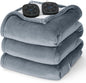 84" x 90" Heated Blanket Queen Size Dual Controllers Electric with Timer Blue